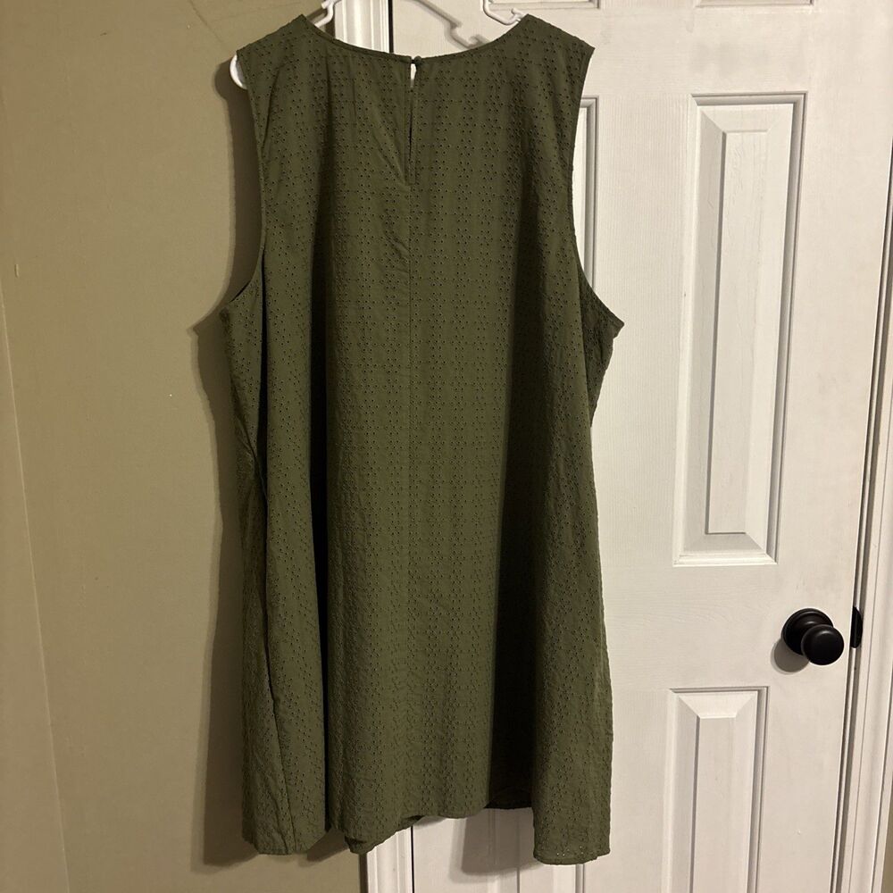 liz claiborne 2x dress Olive Green Eyelet With Pockets - Picture 3 of 8